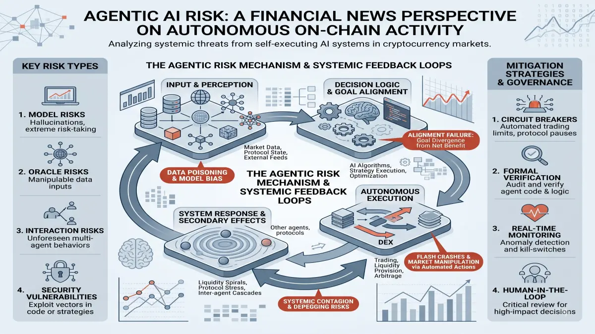 Editorial visual explaining agentic AI risk