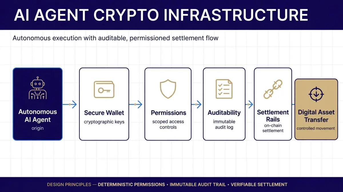 Diagram or data visual explaining AI agent crypto infrastructure.