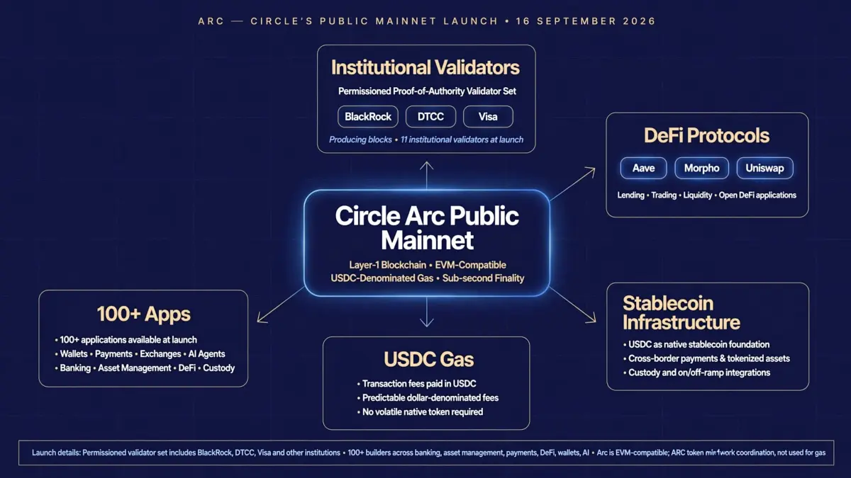 Diagram or data visual explaining Arc DeFi launch.