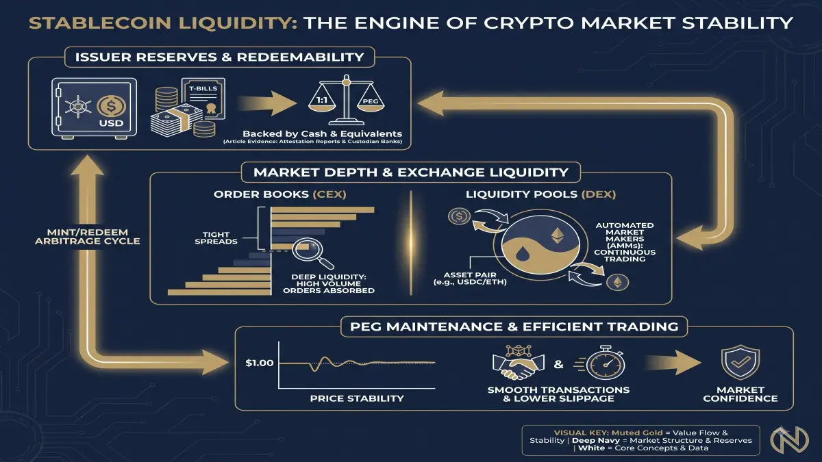Crypto Stablecoin Liquidity visual explaining the article's key data or mechanism