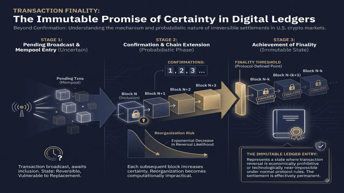 Crypto Transaction Finality visual explaining the article's key data or mechanism