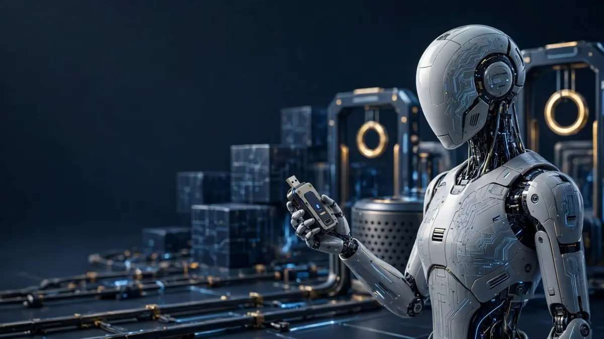 AI agent crypto infrastructure editorial illustration for UnmaskCoins.
