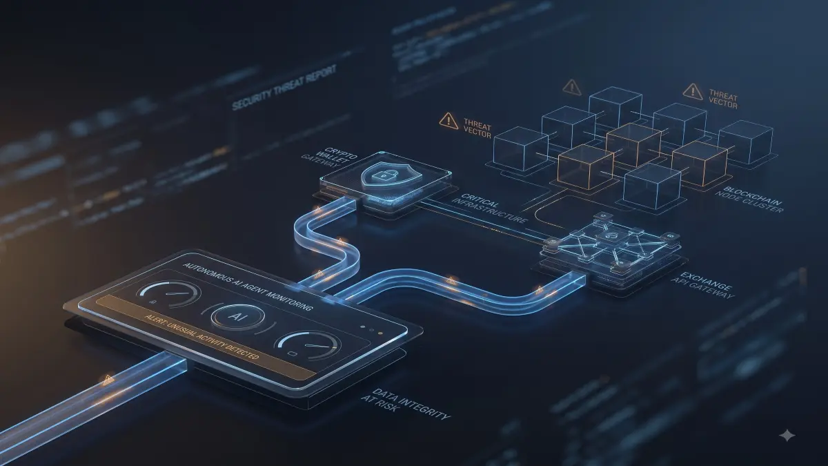 AI security risks editorial illustration for UnmaskCoins