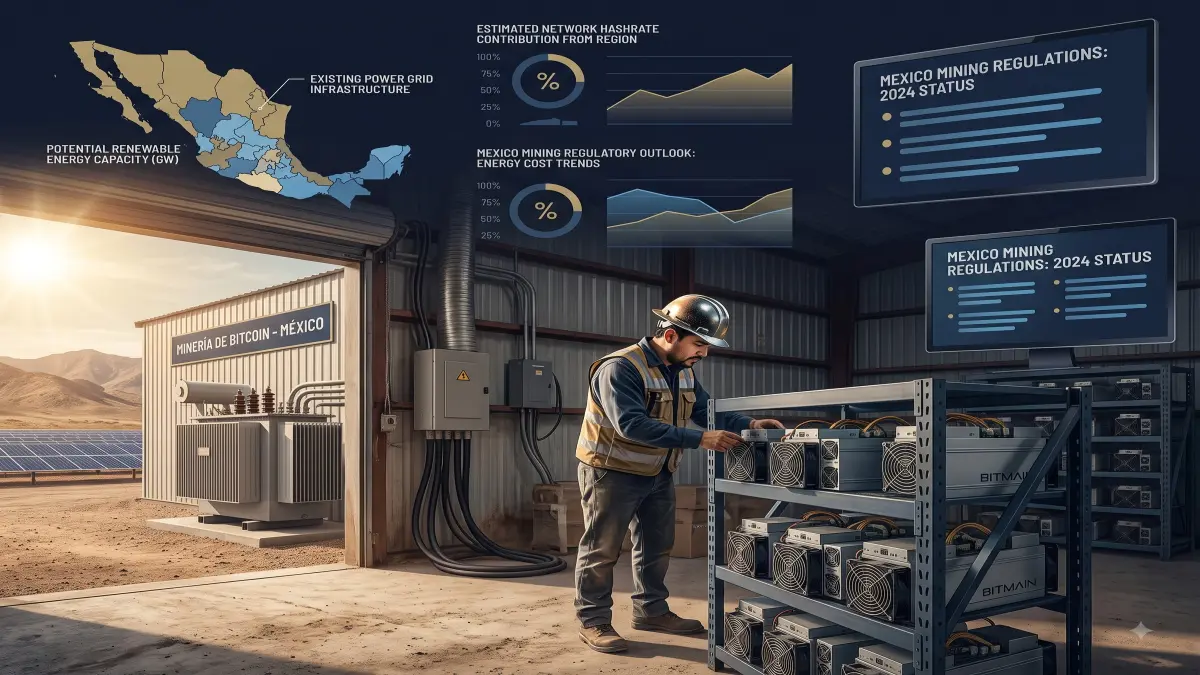 Bitcoin Mining Mexico editorial illustration