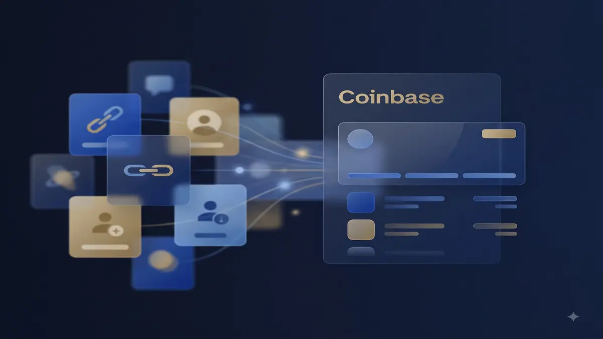 Coinbase Wallet rebrand editorial illustration for UnmaskCoins