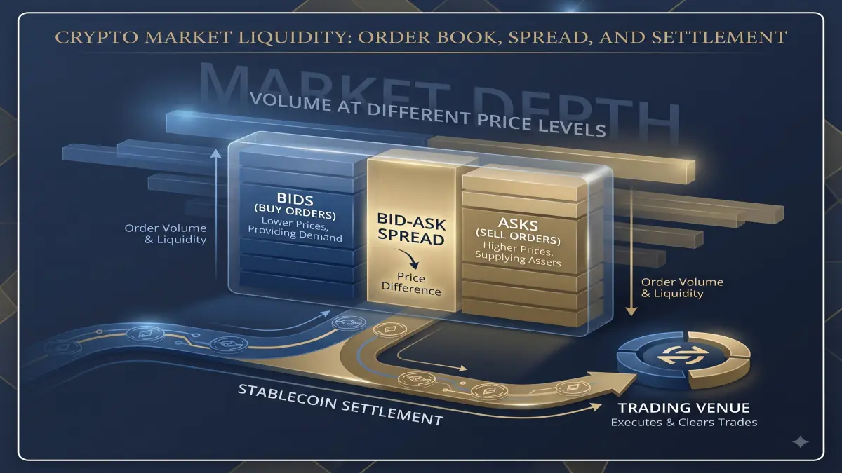 crypto market liquidity editorial illustration for UnmaskCoins