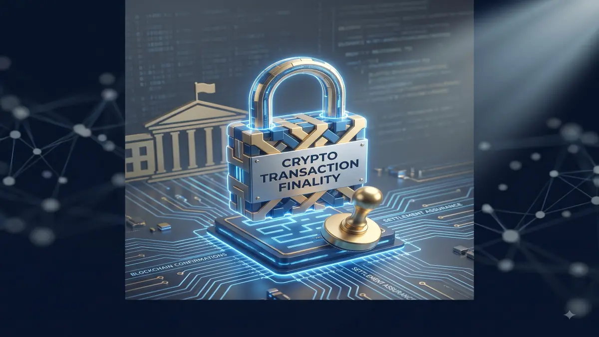 Crypto Transaction Finality editorial illustration