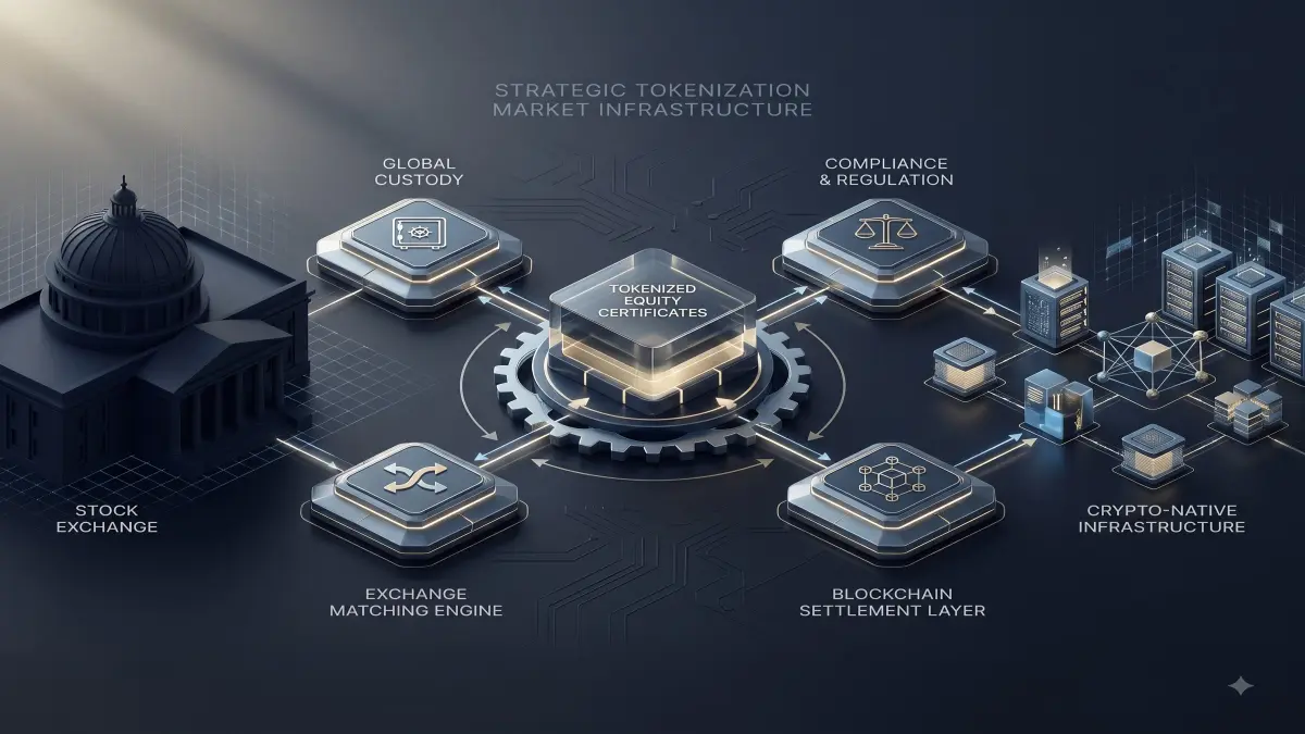 tokenization market infrastructure editorial illustration for UnmaskCoins