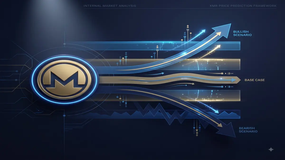 XMR price prediction editorial illustration for UnmaskCoins