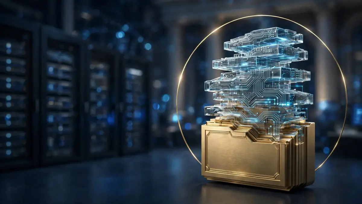 Tokenized Stock Trading editorial illustration with relevant market infrastructure